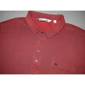 Travis Mathew‎ Short Sleeved Burgundy Knit Stretch Polo Golf Shirt Men's XL